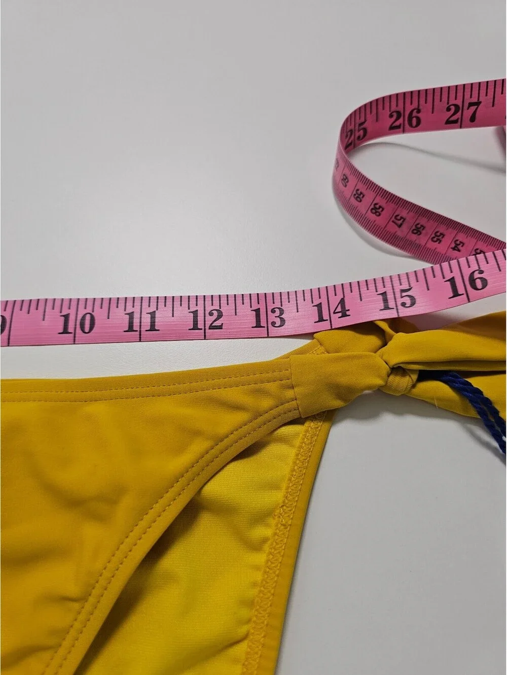 Hapari Yellow High-Waisted Bikini Bottoms with Tassel Ties